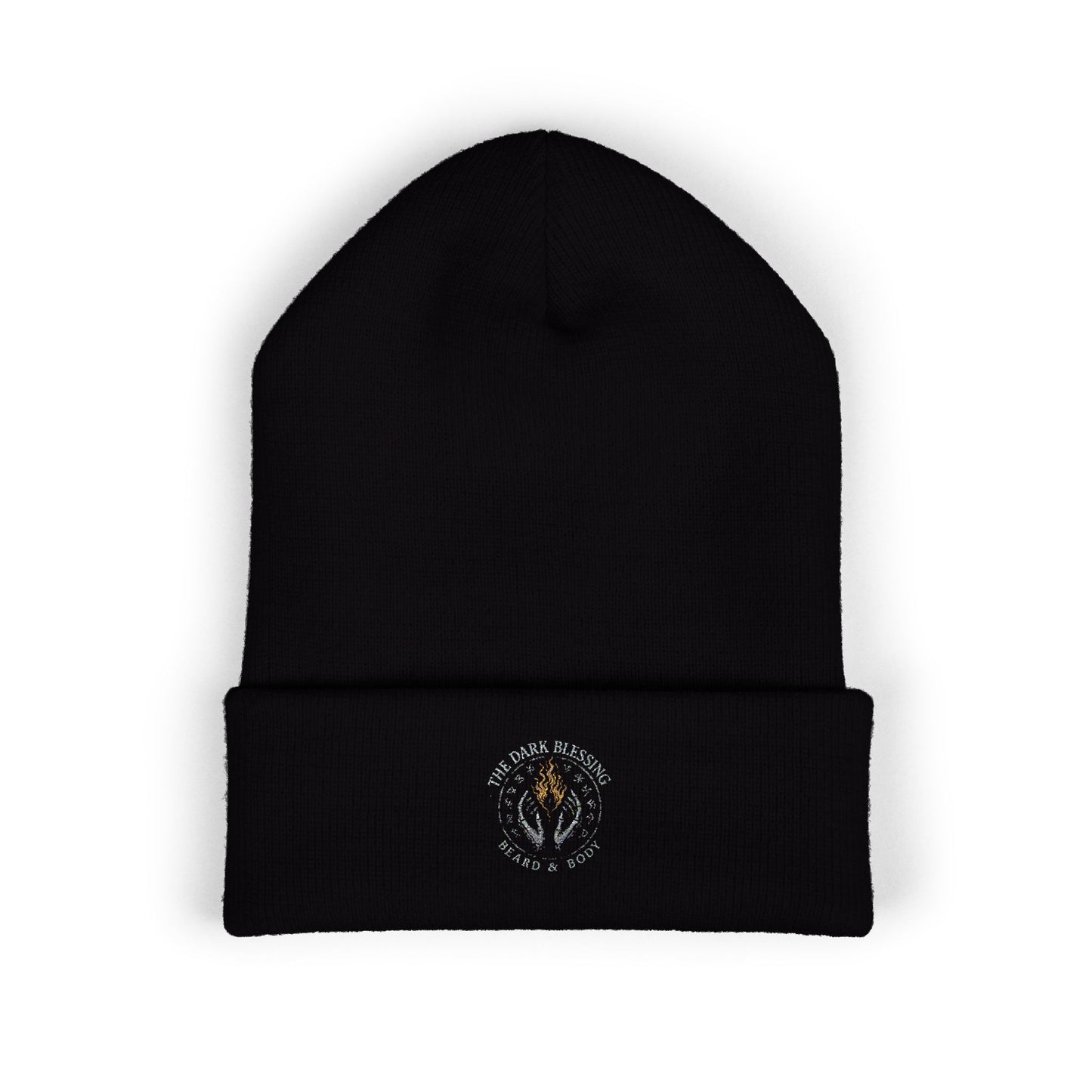 Beanie Hat: The Dark Blessing Logo Embroidered Cuffed Beanie