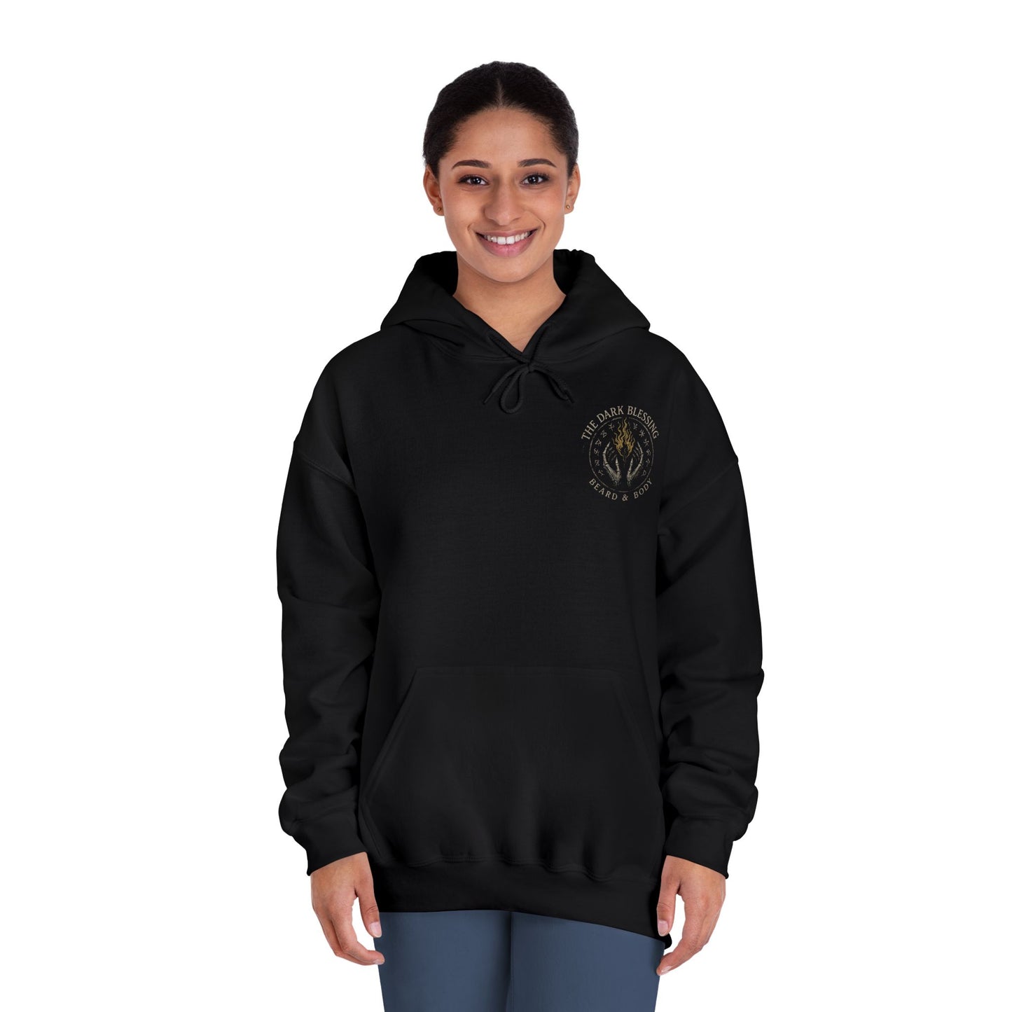 Gothic Unisex Hooded Sweatshirt with Unique Design, Cozy Black Sweatshirt, Casual Fall Wear, Perfect Gift for Friends, Streetwear